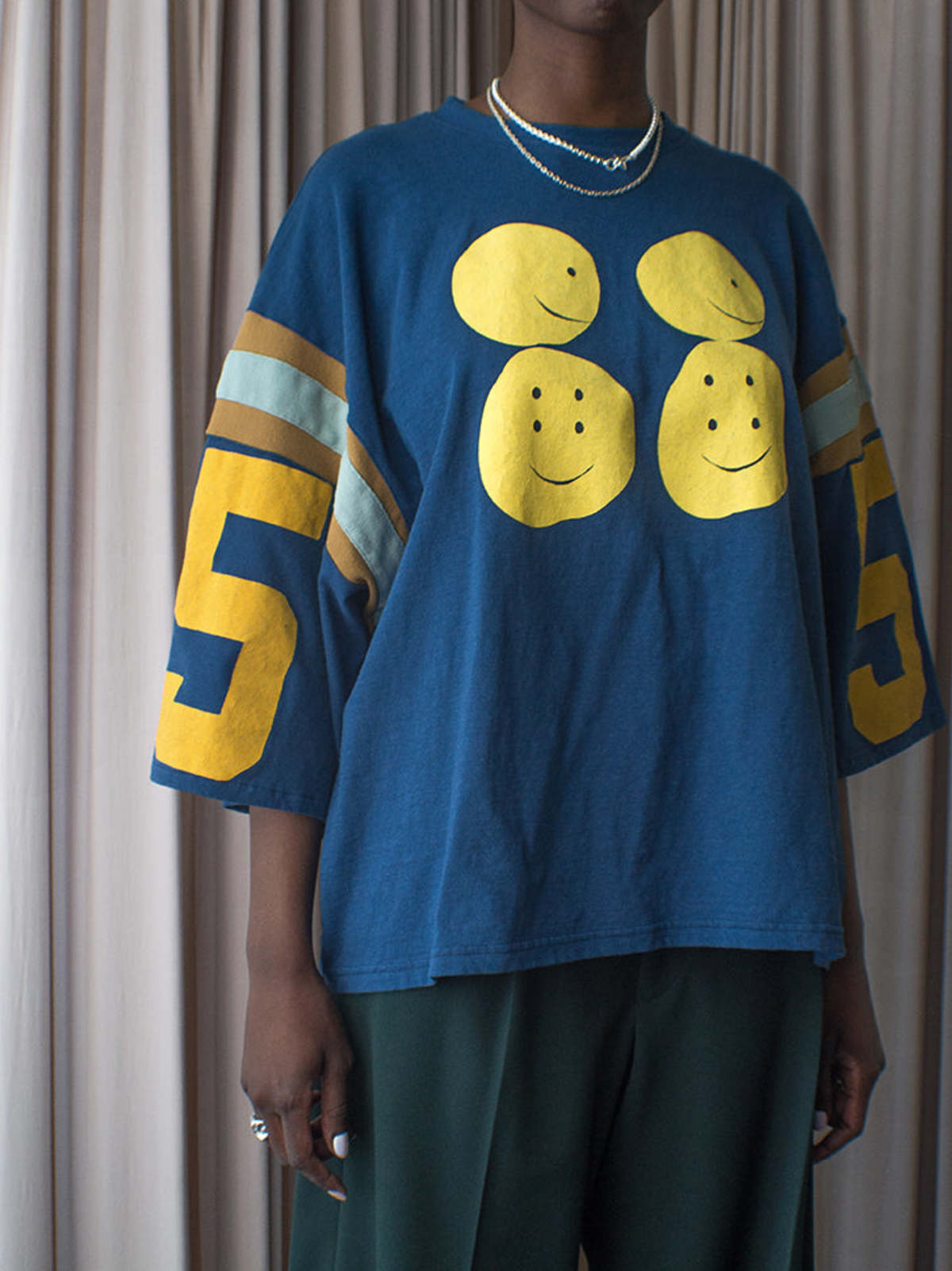 Kapital Jersey Football Huge T-Shirt - Navy | Garmentory