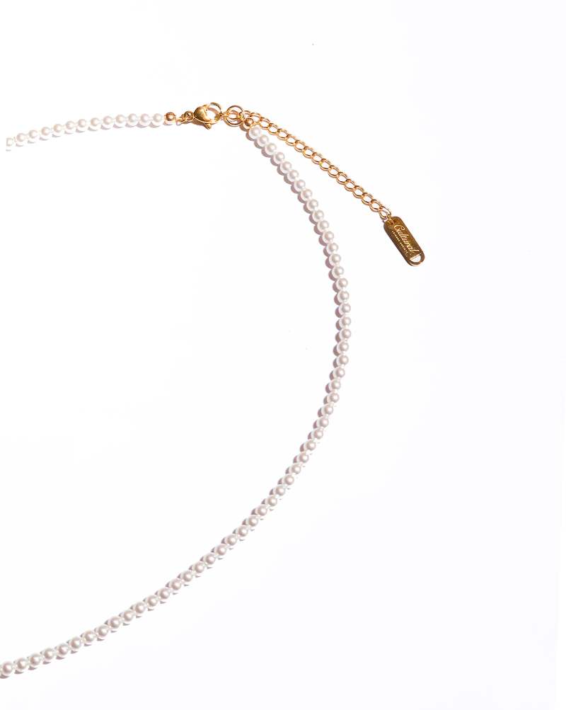 MATTER MATTERS Dainty Crystal Necklace -Pearl  