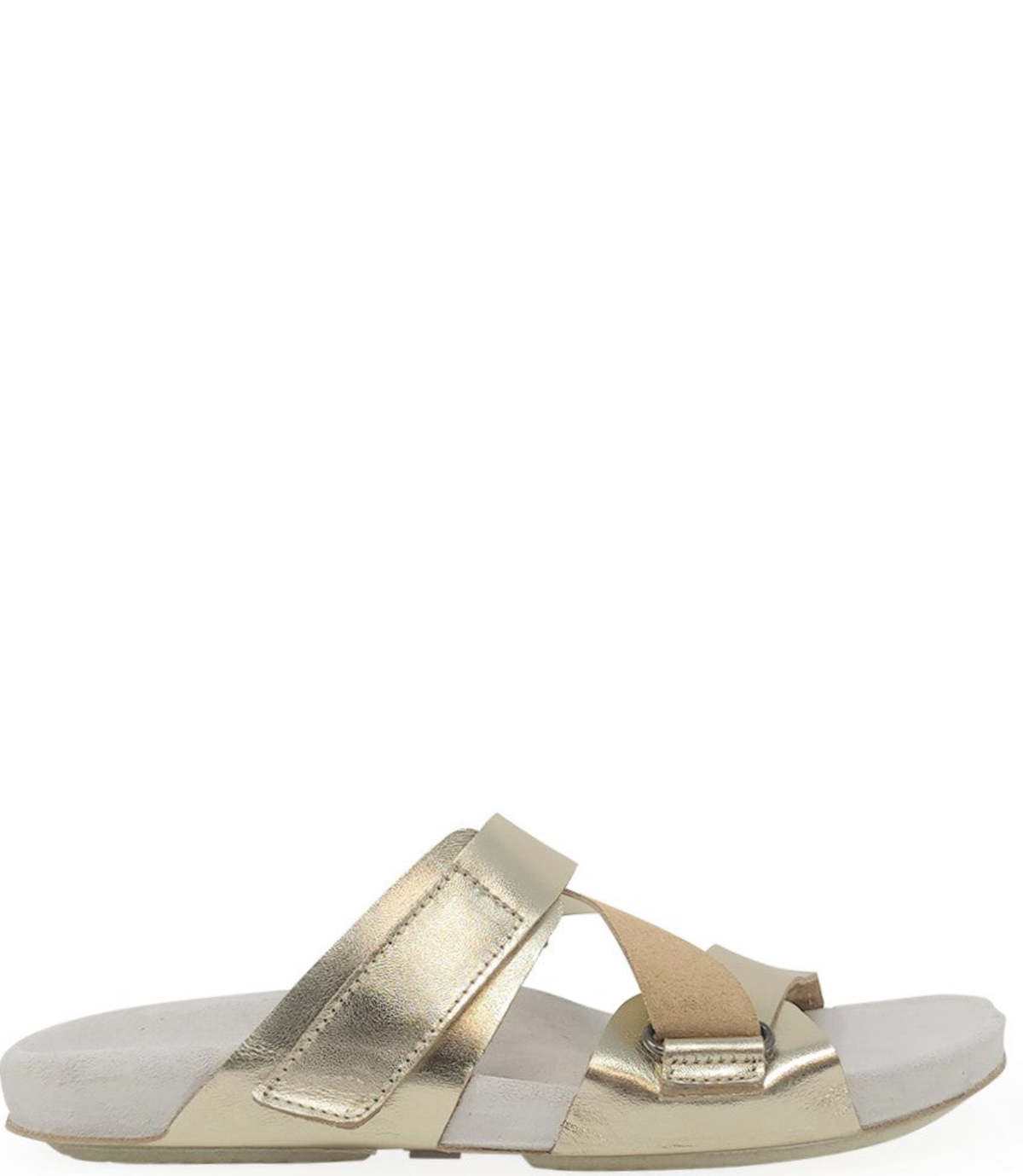 MOMA GOLD LEATHER OPEN TOE SANDAL | Garmentory