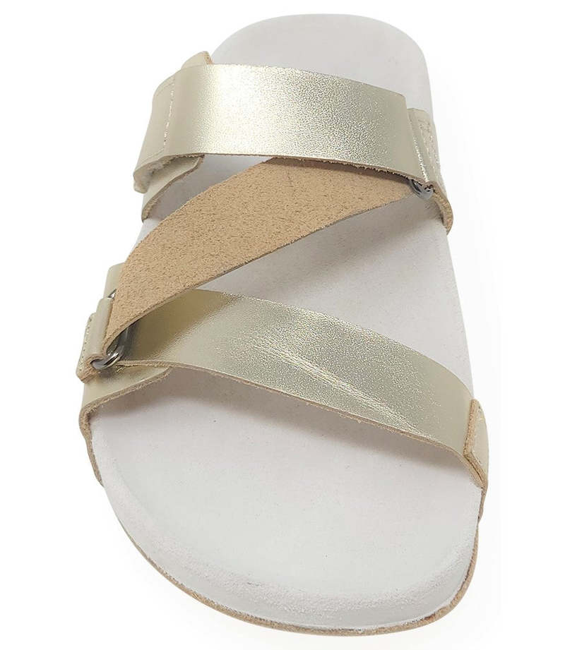 MOMA GOLD LEATHER OPEN TOE SANDAL | Garmentory