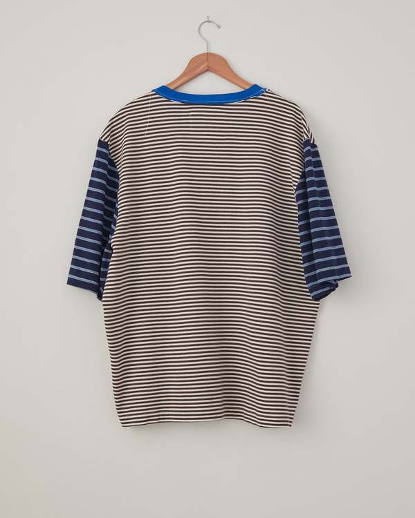 Camiel Fortgens Big Tee Short Sleeve - Brown White Blue Striped