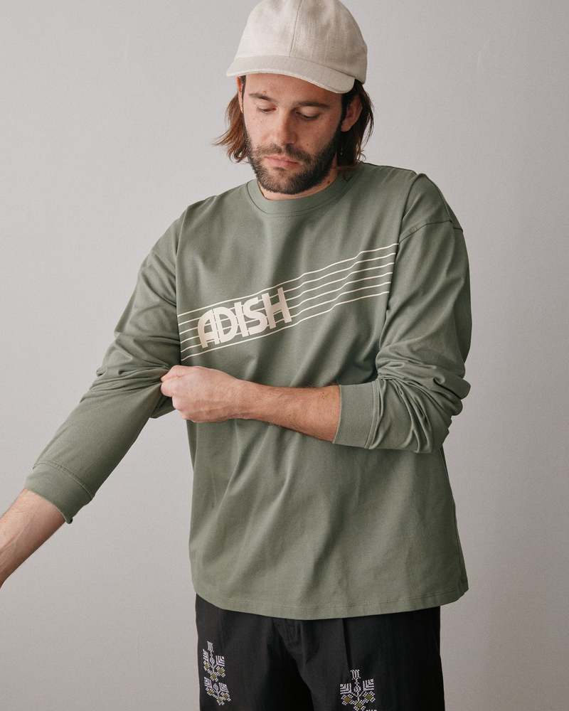 Adish Zahara Printed Logo Long Sleeve Shirt - Olive Green Adish Zahara Printed Logo Long Sleeve Shirt - Olive Green