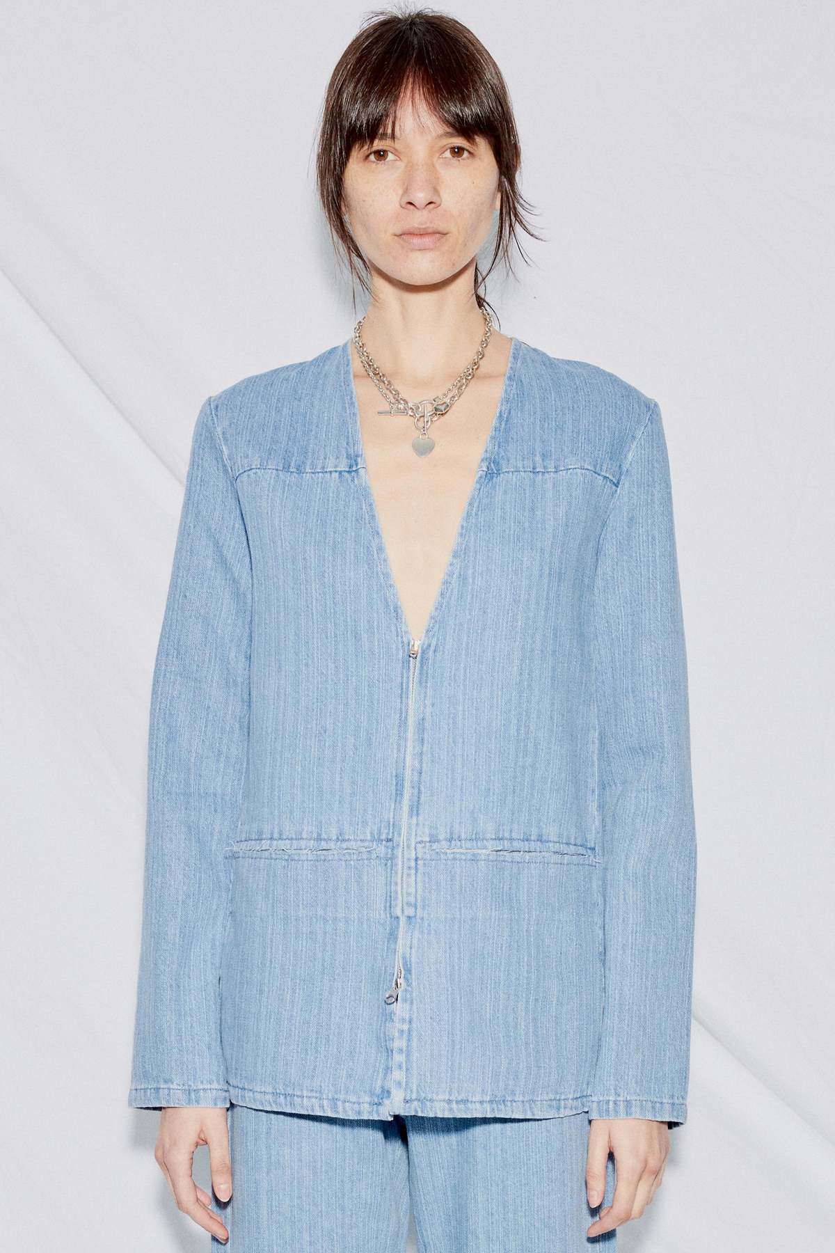 Gabriela Coll Garments Bleached Denim Jacket - Indigo | Garmentory