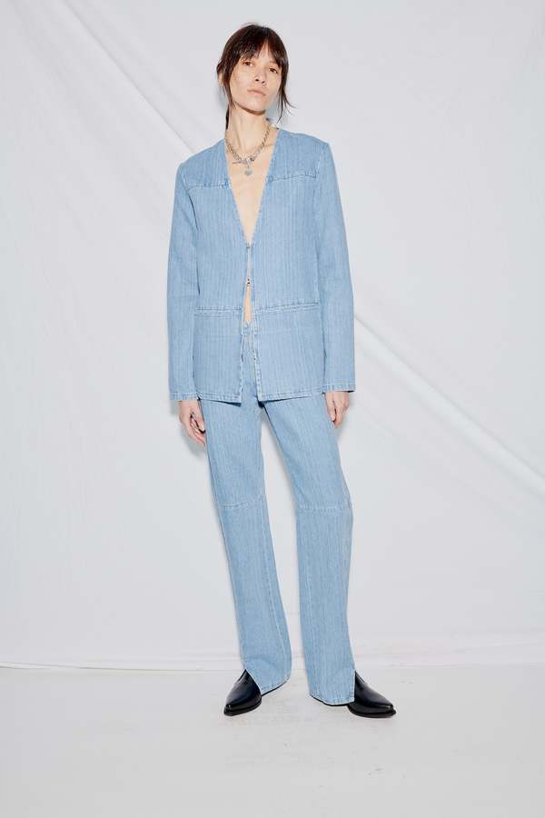 Gabriela Coll Garments Bleached Denim Jacket - Indigo | Garmentory