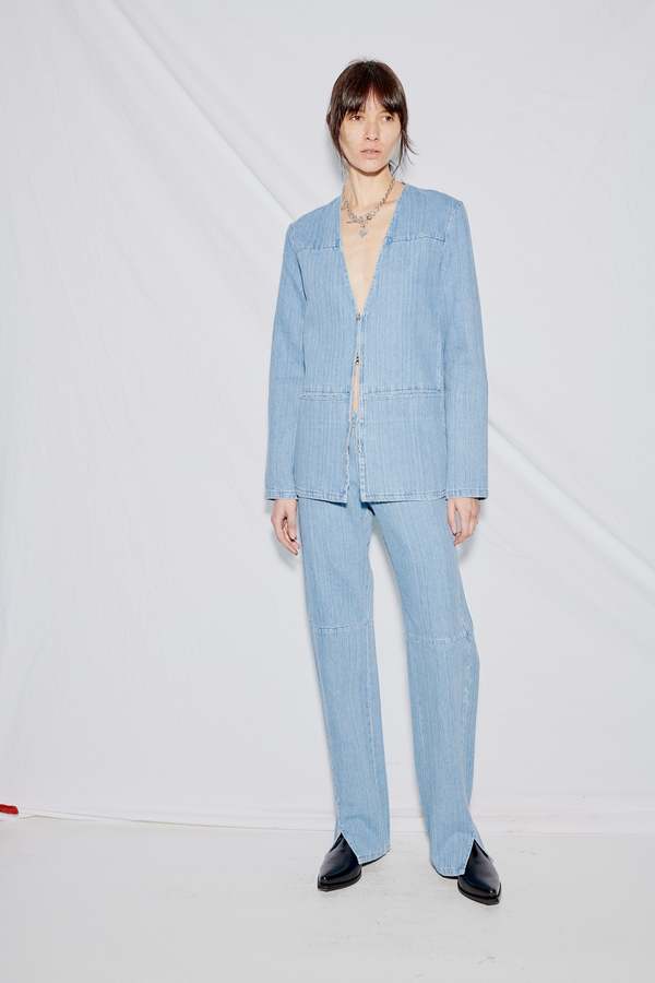 Gabriela Coll Garments Bleached Denim Jacket - Indigo | Garmentory