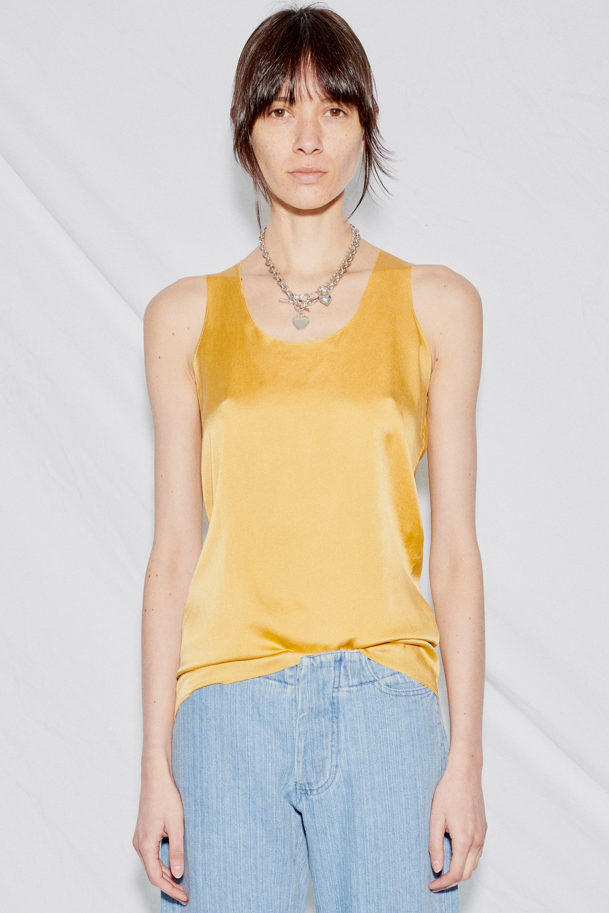 トップス gabriela coll garments sleeveless blouse Gabriela Coll Garments — NO.74 SILK PONGEE SLEEVELESS SHIRT