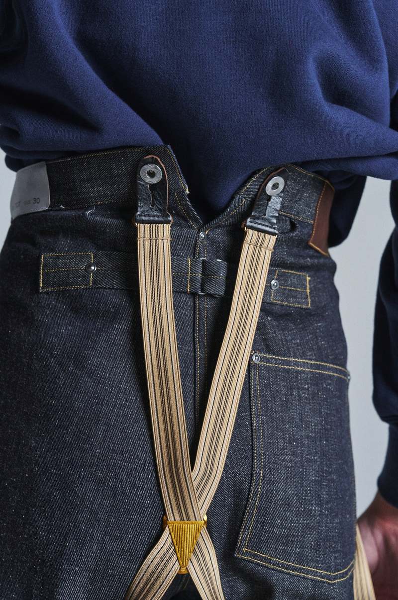 Taiga Takahashi Lot. 707 Buckle-Backed Trousers - Raw Indigo Denim