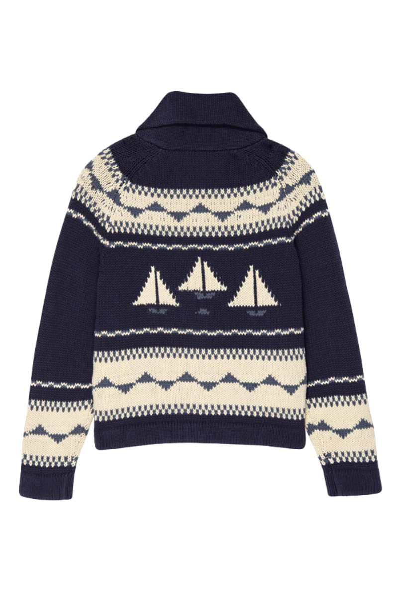 The Great. Sailboat Lodge Cardigan - Tonal Navy | Garmentory