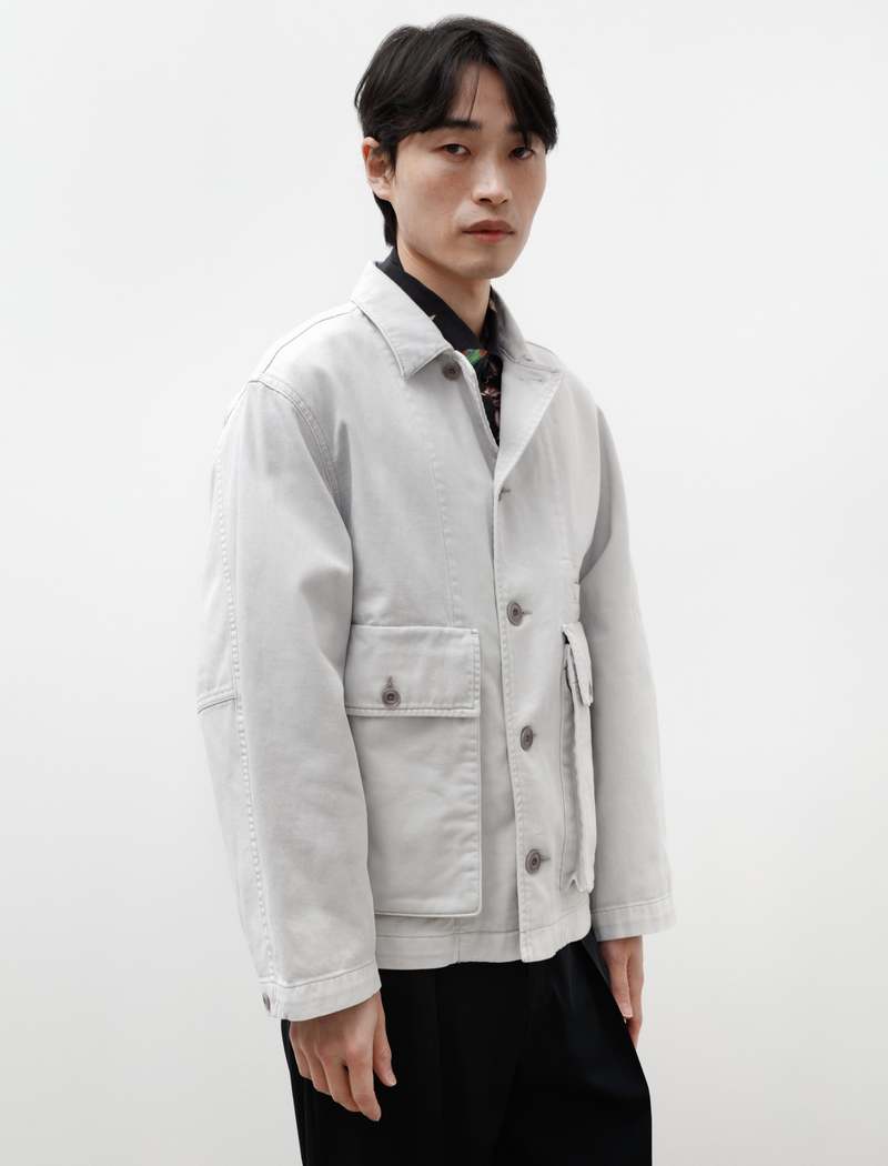 Lemaire Boxy Jacket - Denim Snow Grey | Garmentory