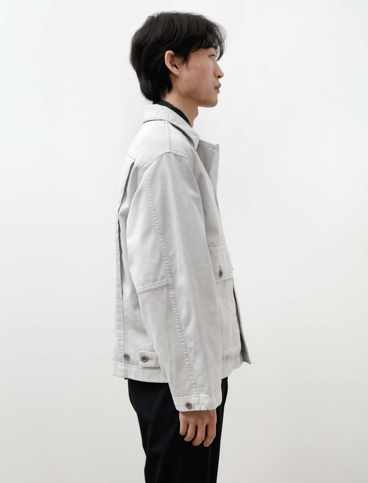 Lemaire Boxy Jacket - Denim Snow Grey | Garmentory