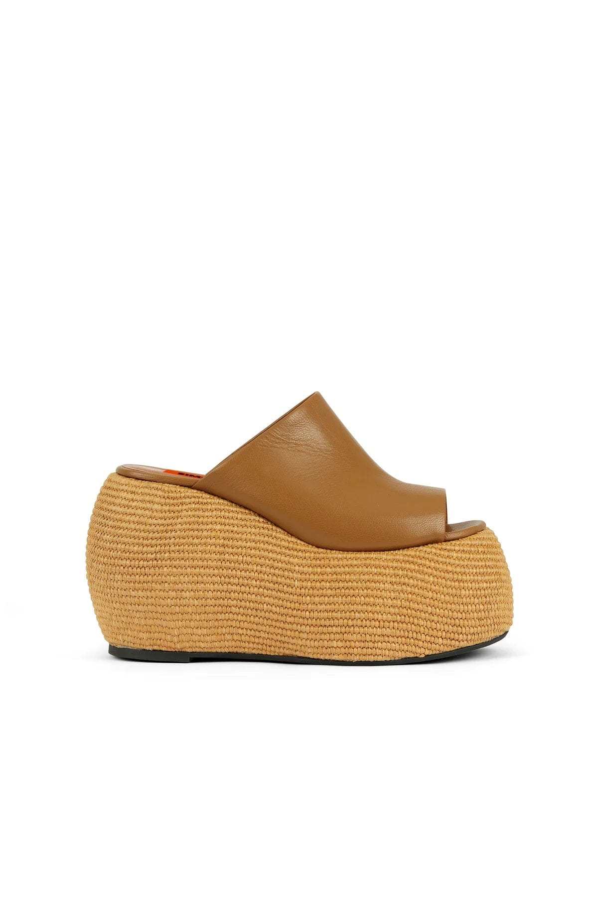 simon miller バブルウェッジプラットフォームサンダル Simon Miller Platform Bubble Wedge - Toffee Natural | Garmentory