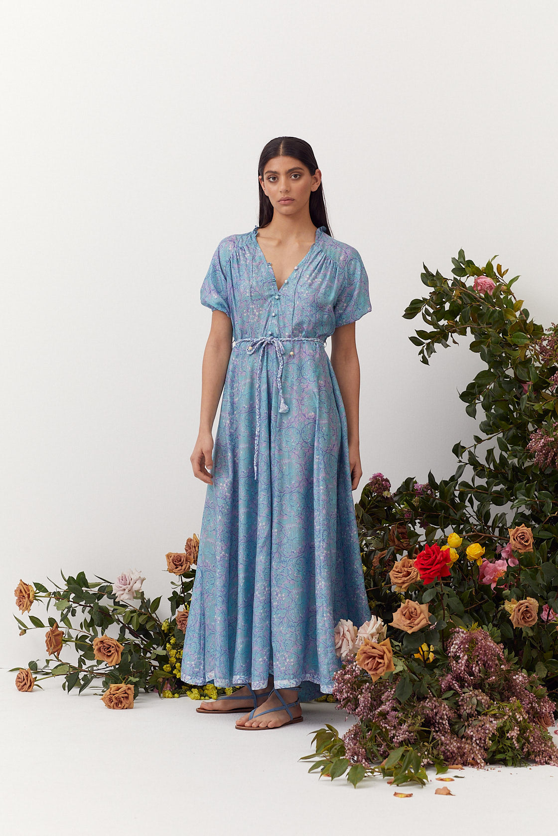 HANNAH Alina Dress - Sweat Pea Blue Multi | Garmentory