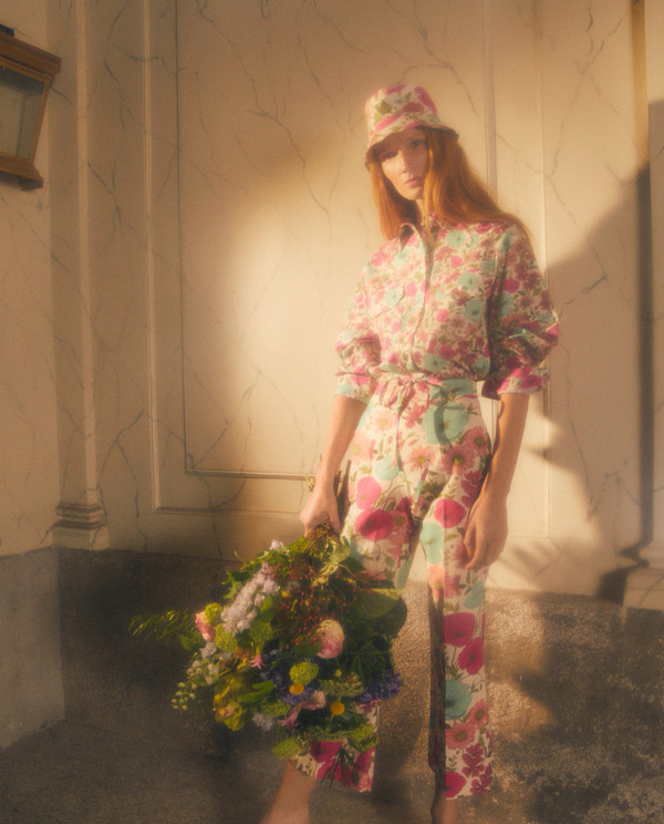 Mirto Floral Print Pant - Pink/Turquoise