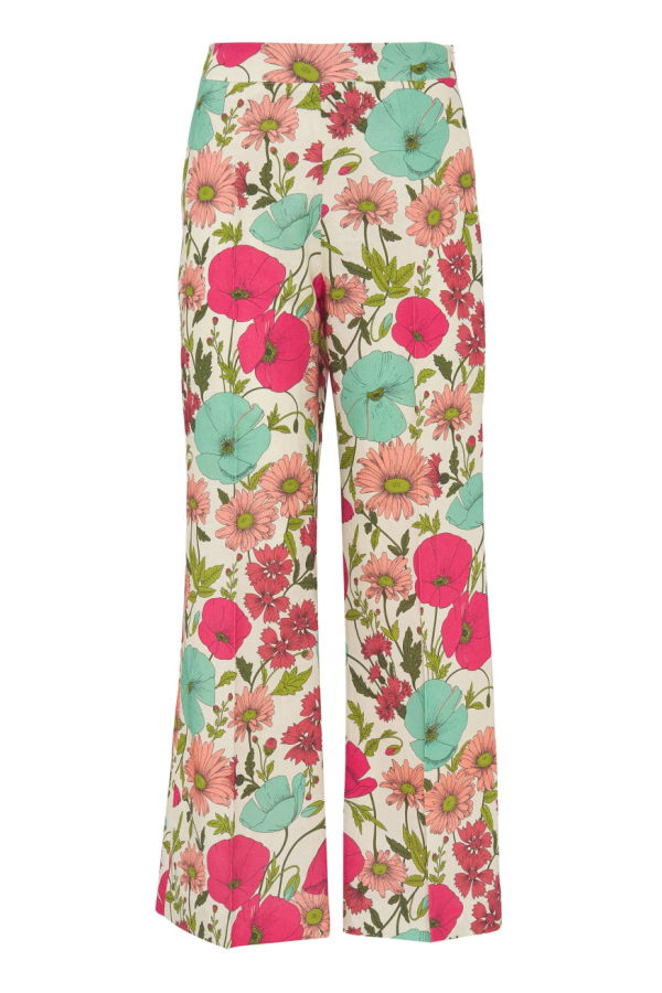 Mirto Floral Print Pant - Pink/Turquoise