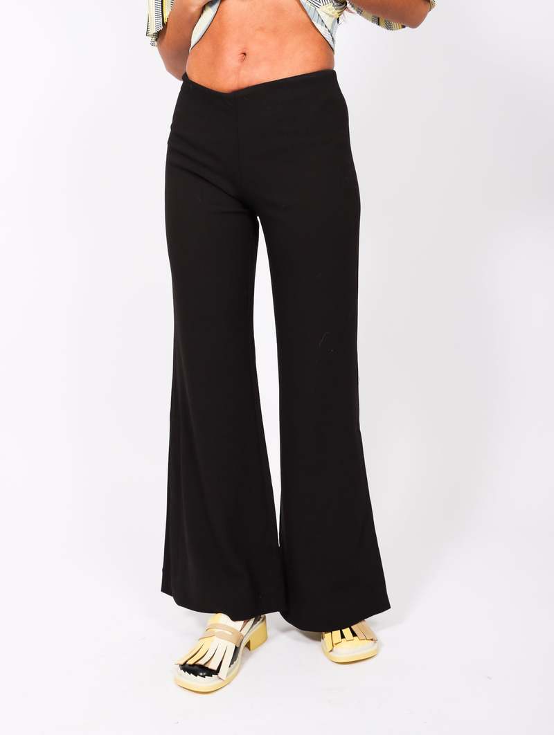 パンツ IBRIGU FW22 FLARED EMOBROIDERED TROUSERS (8IB.801KR BLACK) BLACKFLORALBROCADEEXTREMEFLARE
