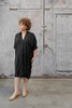 Hackwith Design House Plus Size Raw Finish Cocoon Dress - Black - Thumbnail 1