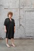 Hackwith Design House Plus Size Raw Finish Cocoon Dress - Black - Thumbnail 3