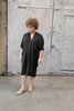 Hackwith Design House Plus Size Raw Finish Cocoon Dress - Black - Thumbnail 4