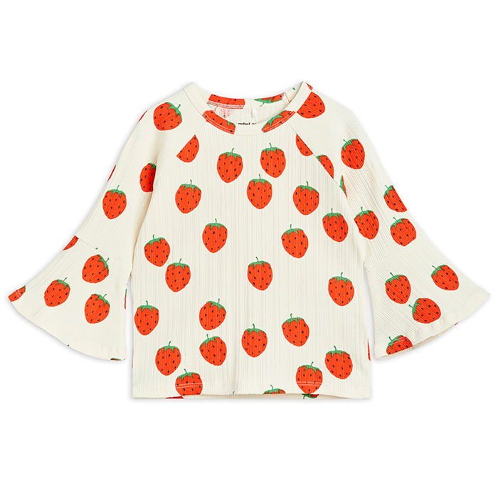 Kids Mini Rodini Child Strawberries AOP Trumpet T-Shirt - Off 