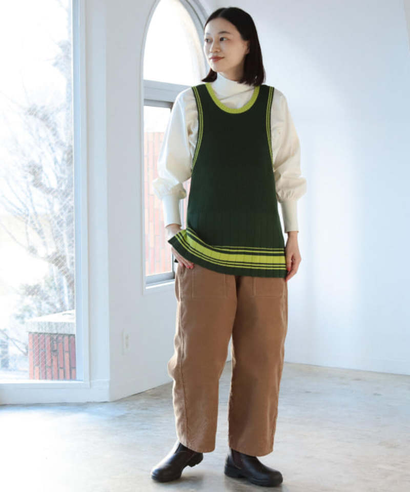 Beams Boy Line Detail Tank Top - Green | Garmentory