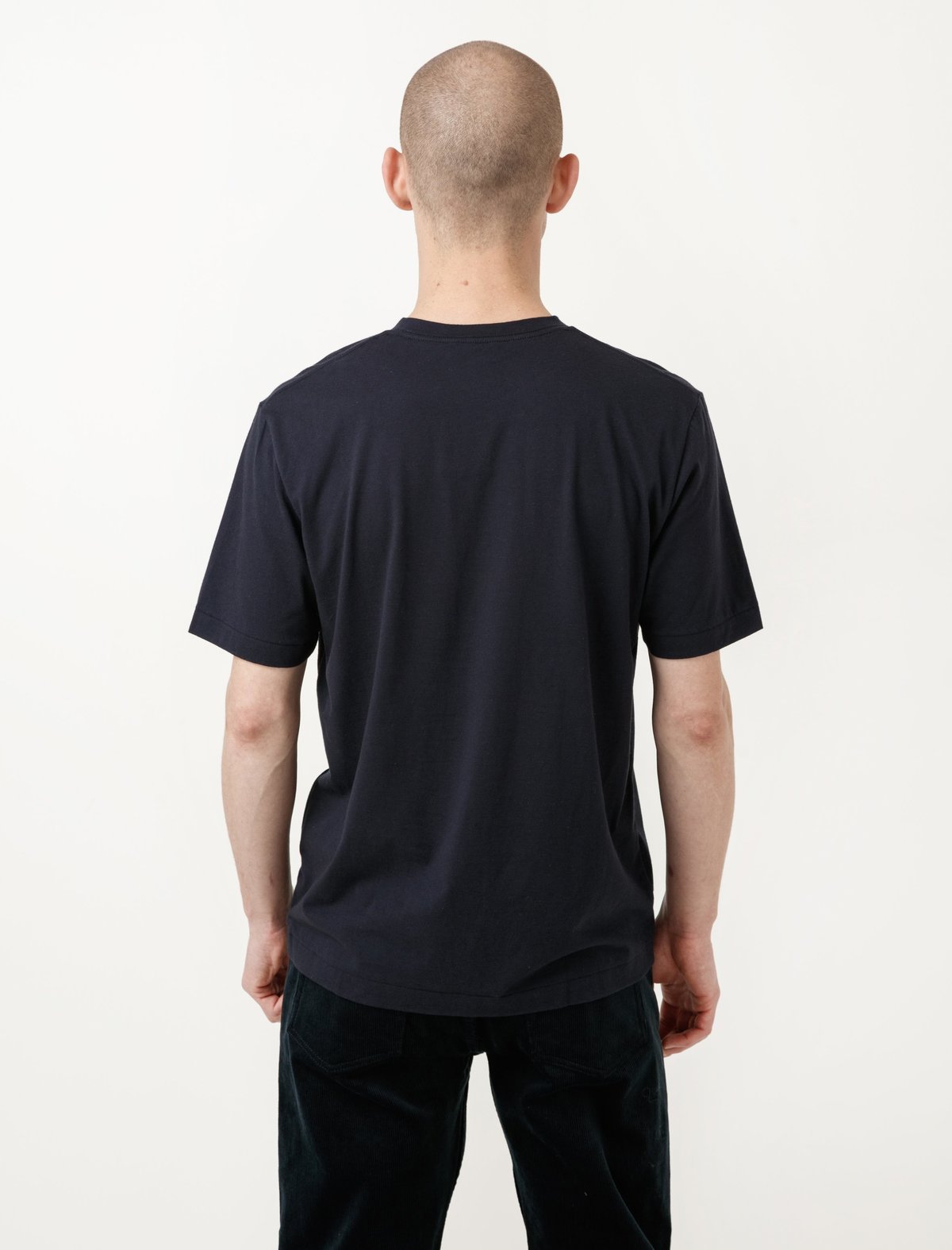 Niuhans Cotton Cashmere Soft Brushed Tee - Navy - Image 2 of 3