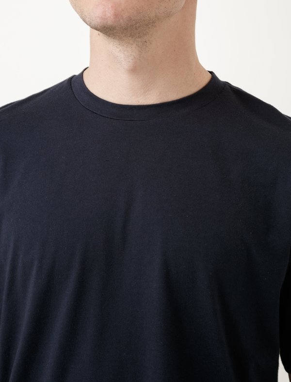 Niuhans Cotton Cashmere Soft Brushed Tee - Navy