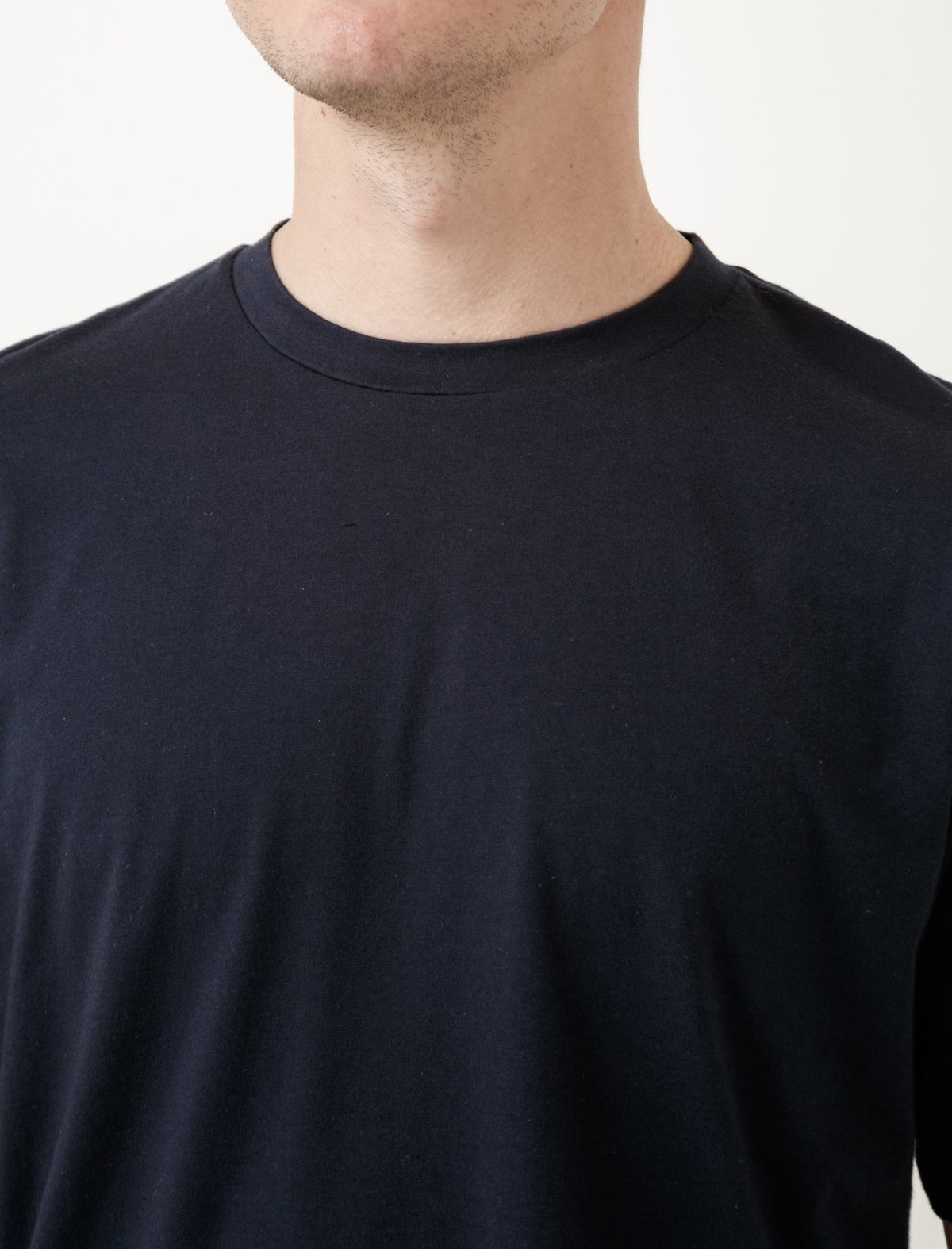 Niuhans Cotton Cashmere Soft Brushed Tee - Navy - Image 3 of 3