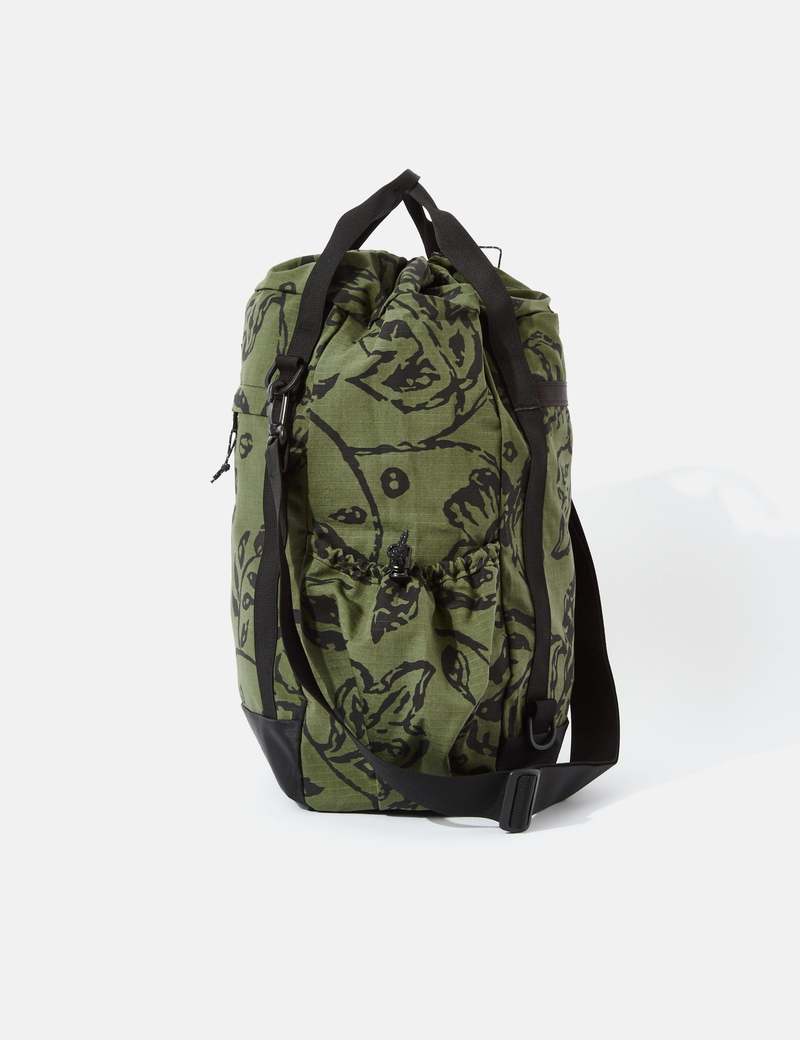 Engineered Garments Floral Ripstop UL 3 Way Bag - Olive