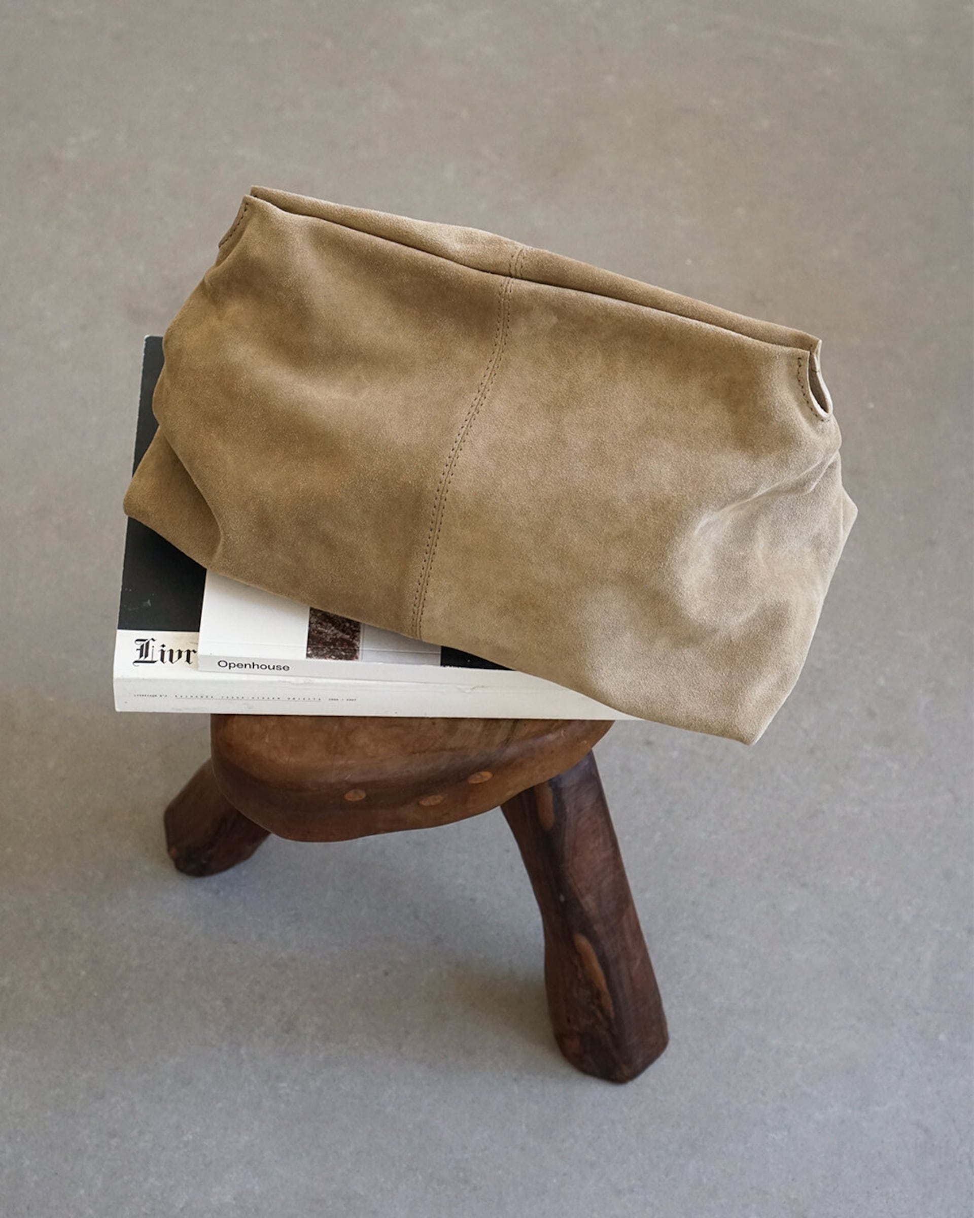Flattered Clay Suede Clutch - Sand | Garmentory