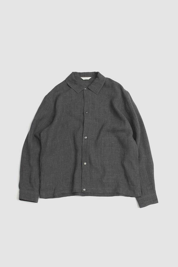 Still By Hand Linen Shirt Jacket - Slate Grey | Garmentory