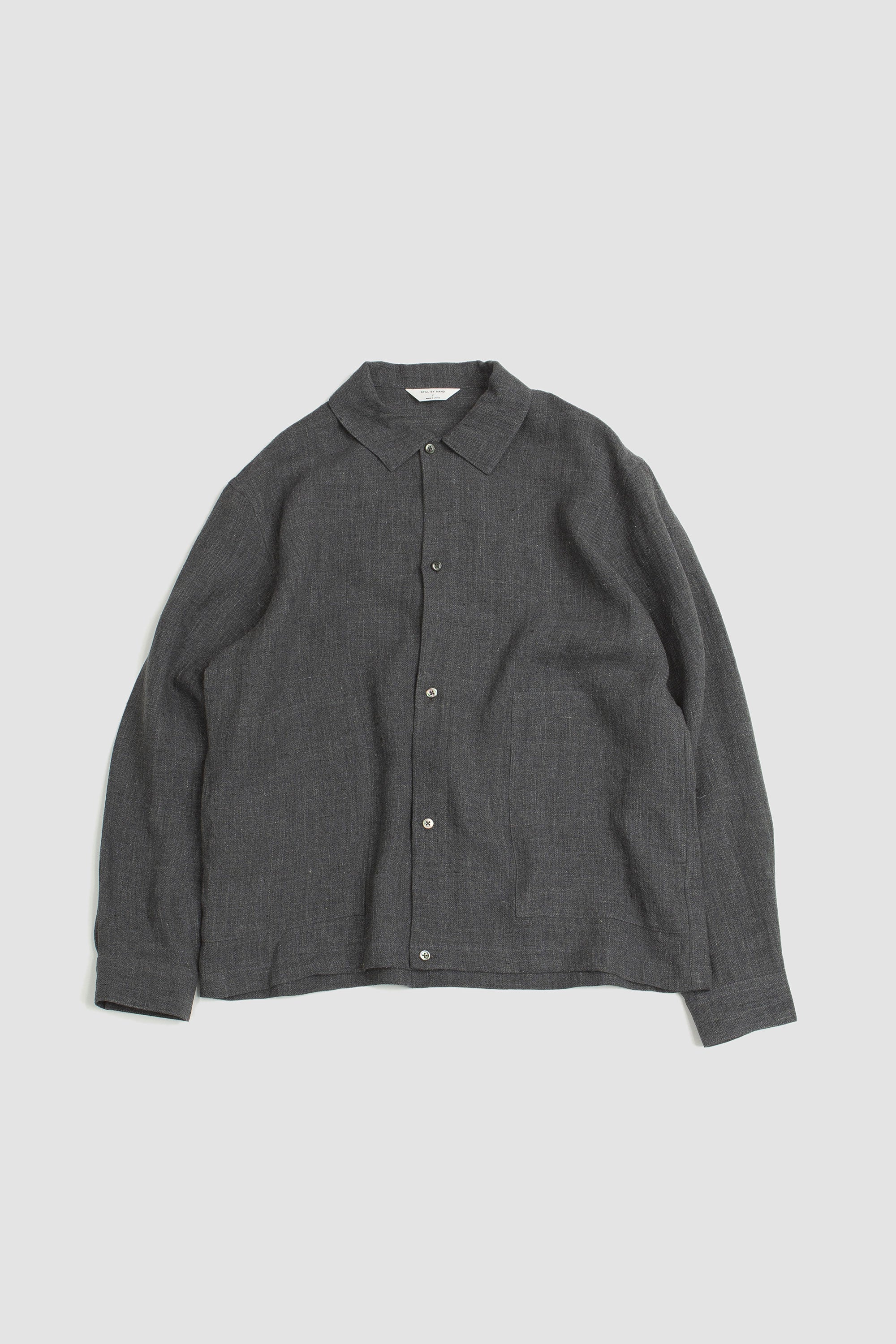 Still By Hand Linen Shirt Jacket - Slate Grey | Garmentory