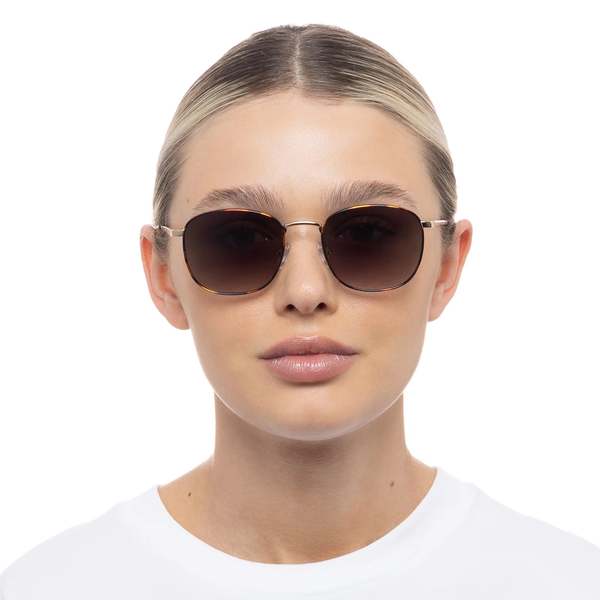 Le Specs Neptune Deux Sunglasses - Bright Gold/Tort | Garmentory display picture 2