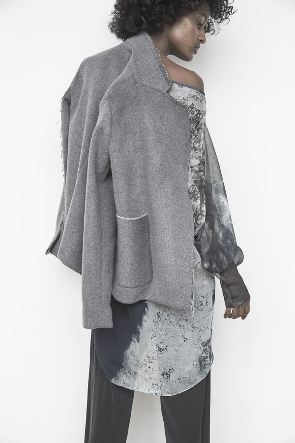 KES Cropped Minimal Wool Coat KES Cropped Minimal Wool Coat