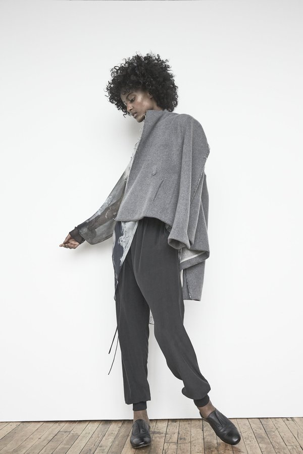KES Cropped Minimal Wool Coat KES Cropped Minimal Wool Coat