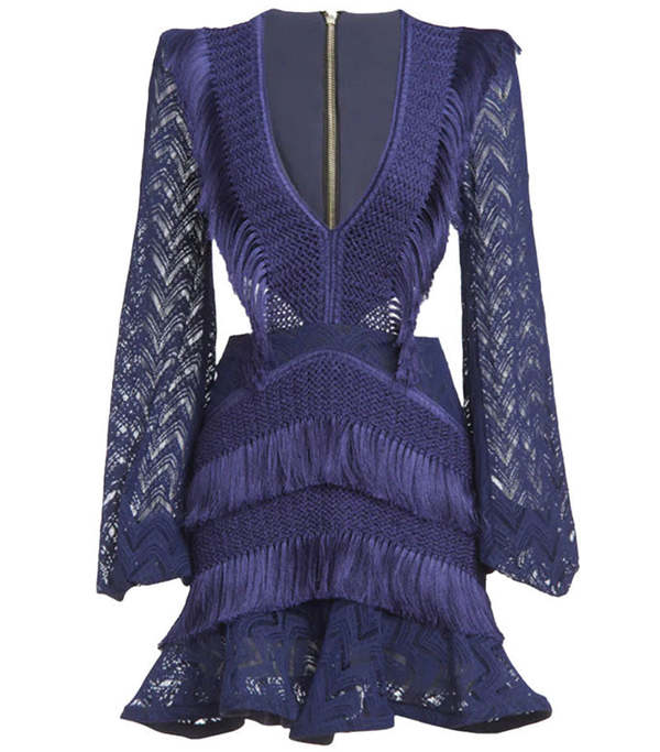 patbo fringe cutout mini dress PatBO Fringe Cutout Mini Dress in Bordeaux
