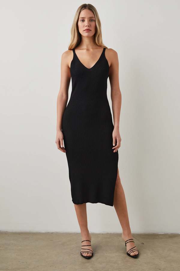 rails black midi dress Rails | Irisa Dress - Black | Premium Cotton | Size XL main image 0
