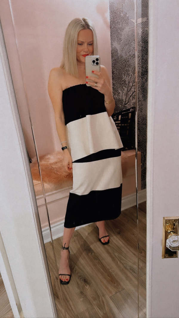 By Malene Birger Evora Strapless Peplu Skirt/Dress - Black/Ivory