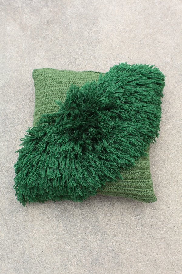Artist Alpaca Handmade Alta Fringe Pillow Pine Artist Alpaca Handmade Alta Fringe Pillow Pine
