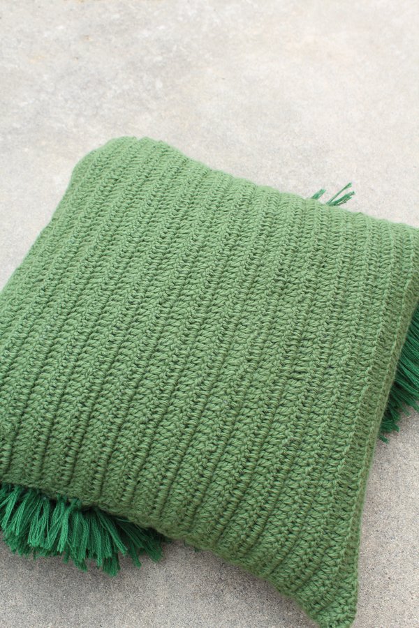 Artist Alpaca Handmade Alta Fringe Pillow Pine Artist Alpaca Handmade Alta Fringe Pillow Pine