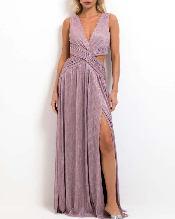 Patbo Lurex Plunge Maxi Dress