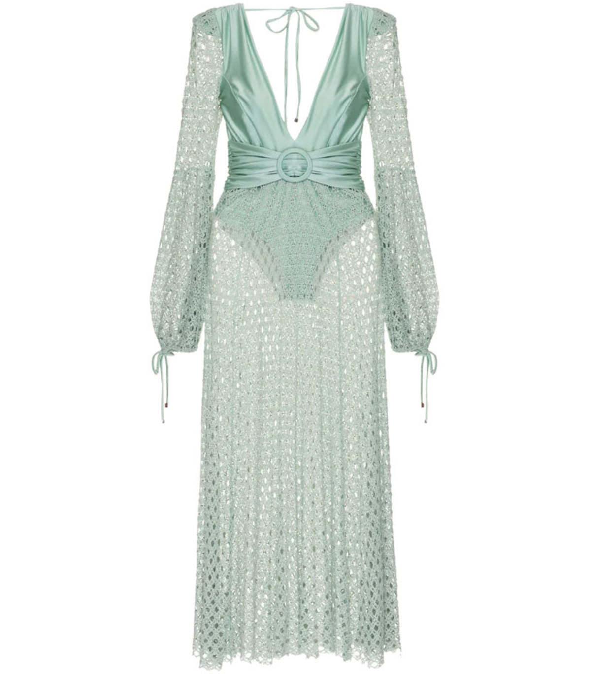 Patbo Monstera Crochet Plunge Beach Dress | Garmentory