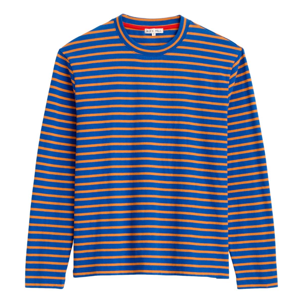 Alex Mill Long Sleeve Striped Tee - Blue Turmeric | Garmentory
