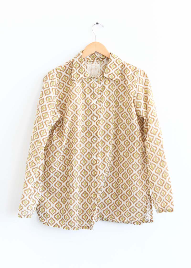 Auntie Oti Button Shirt - Wallpaper