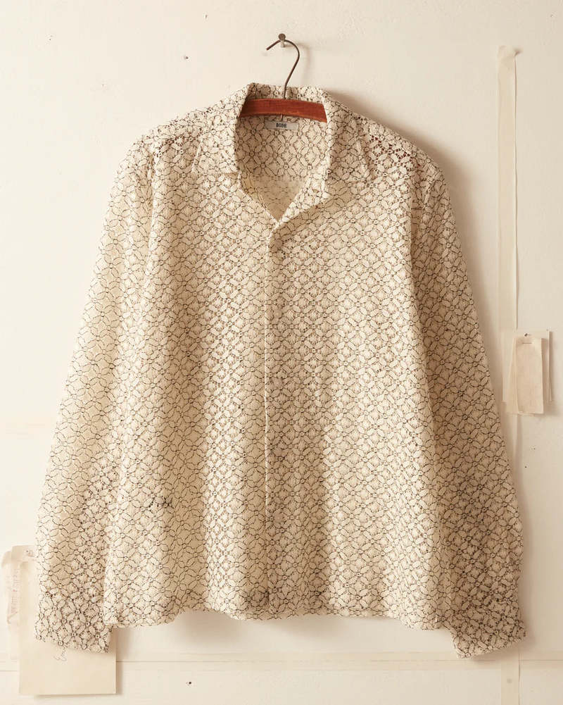 BODE Petal Lace Long Sleeve Shirt Garmentory