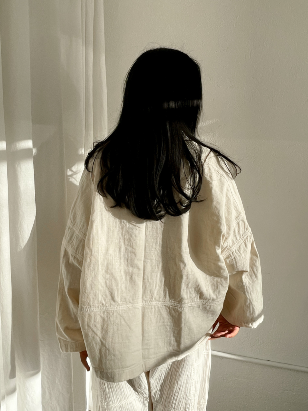 Atelier Delphine Heavyweight Double layer Cotton Gauze Kimono Kinari Cream Garmentory