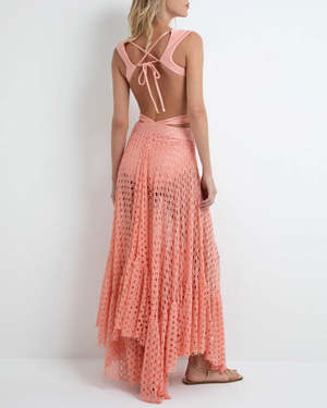 Patbo Monstera Sleeveless Beach Dress - pink