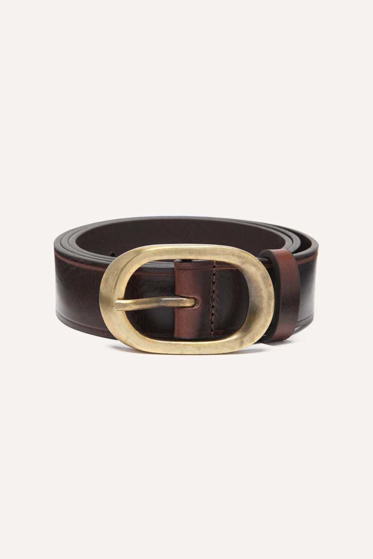 ba&sh Black Leather Belt with Gold Oval Buckle Women main image 4