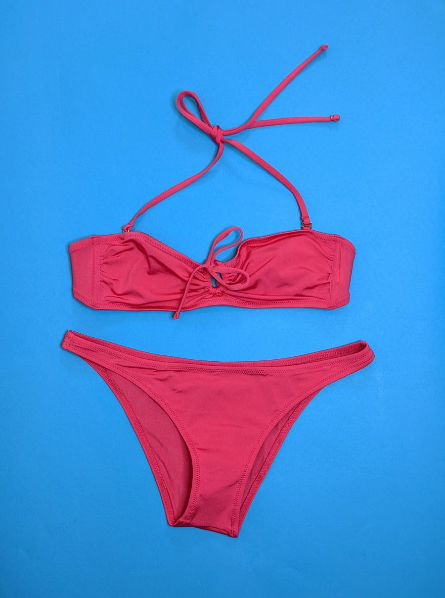 Yasmine Eslami Zoia Bandeau Bikini Top - Bubble Gum | Garmentory