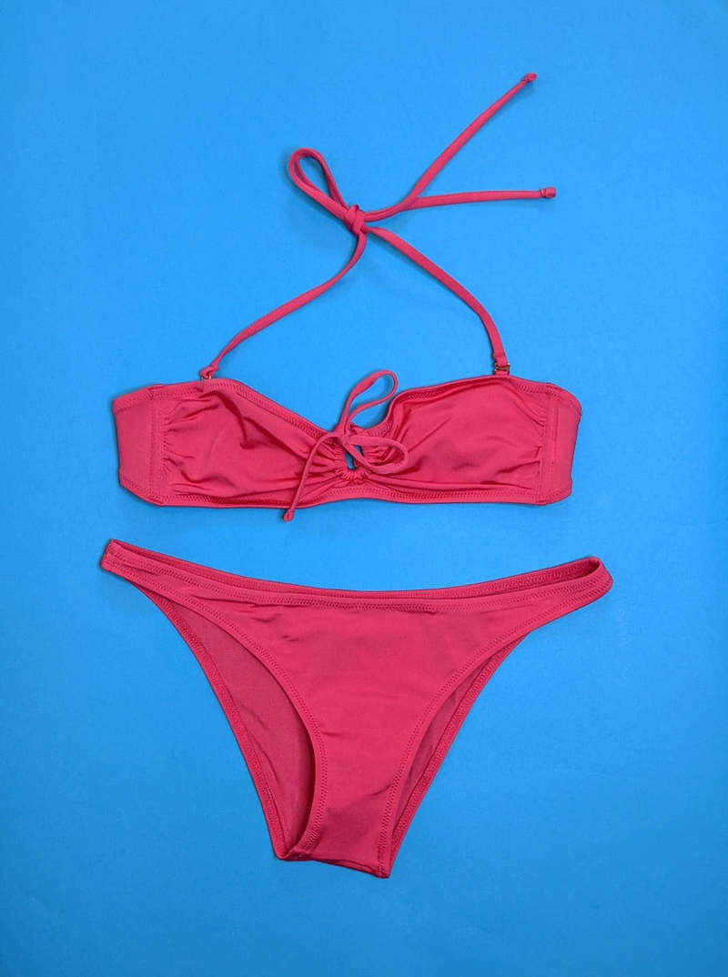 Yasmine Eslami Zoia Bandeau Bikini Top - Bubble Gum | Garmentory