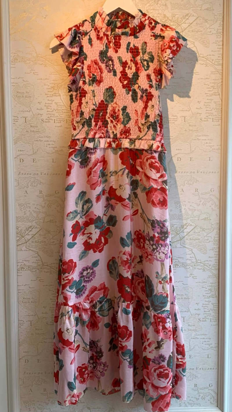 Sea NY Lanie Smocked Floral Dress - Pink Multicolour | Garmentory